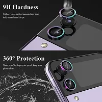 MOBIKTC (Silver) for Samsung Galaxy Z Flip 4 Camera Lens Screen Protector, Alloy Matelic Ring Individual Anti Scratch Tempered Glass Camera Cover for Galaxy Z Flip 4 5G, 1 Pack-thumb2