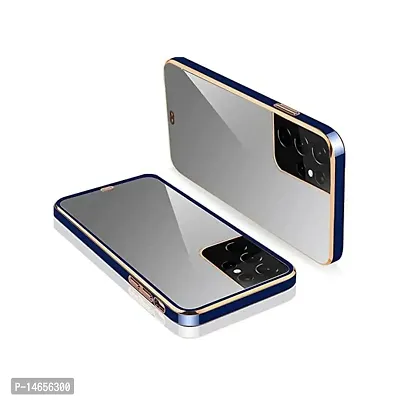 MOBIKTC Chrome Case Cover for Samsung Galaxy S21 Ultra Electroplated Transaparent TPU Back Case Cover (Blue)-thumb0