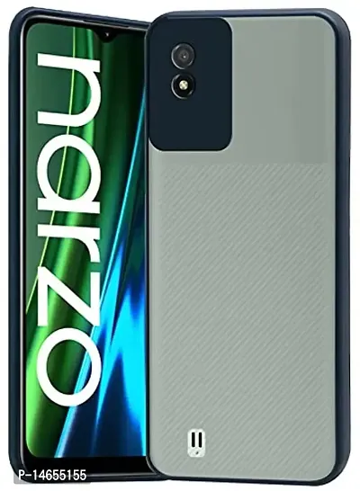 MOBIKTC Back Cover Case for Realme Narzo 50i (Camera Protection | Smoke Translucent | Thermoplastic | Blue)