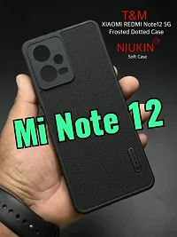 MOBIKTC Frosted Dotted Soft Case Back Cover Light Weight for Xiaomi Redmi Note 12 5G (Black)-thumb1