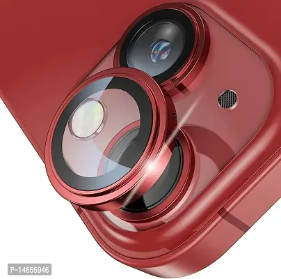 MOBIKTC Camera Lens Protector Tempered Glass for iPhone 14 / iPhone 14 Plus |Upgraded Tempered Glass Camera Lens Guard Cover(Red)-thumb0