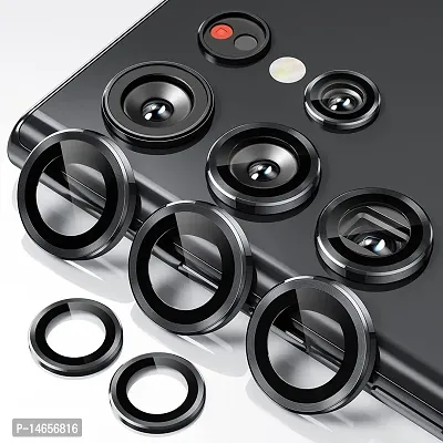 MOBIKTC for Samsung Galaxy S22 Ultra 5G Camera Lens Protector (SET OF 5) Alloy Metal Ring Cover-(Black)-thumb0