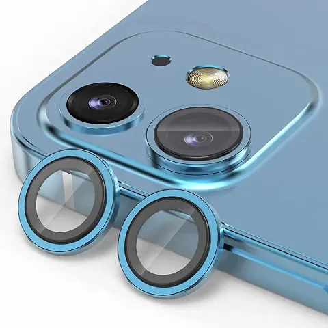 MOBIKTC [1-Set] Camera Lens Protector Tempered Glass for iPhone 11|12 |12 Mini tempered glass camera lens guard cover protecter for iphone11 | iphone12 | iphone 12mini [Blue]