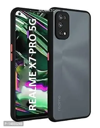 MOBIKTC Back Cover for Realme X7 Pro 5G Smoke Series Translucent Shock-Proof Smooth Rubberized Matte Hard Back Case Cover with Camera Protection [Black]