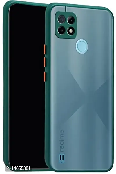 MOBIKTC Back Cover Case for Realme C21Y (Camera Protection | Smoke Translucent | Thermoplastic | Green)-thumb0