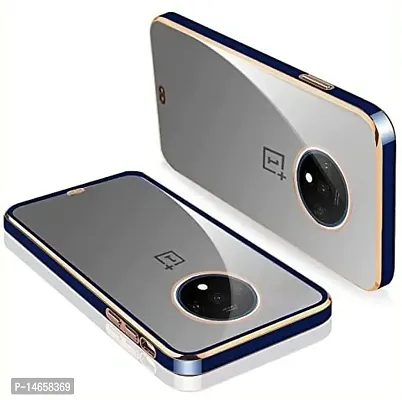 MOBIKTC Chrome Case Cover for OnePlus 7/1+7 Electroplated Transaparent TPU Back Case Cover (Blue)