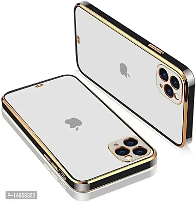 MOBIKTC for iPhone 13 Pro Max Chrome Case Cover Electroplated Transaparent TPU Back Case Cover iPhone 13 pro max (Black)