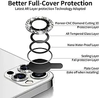 MOBIKTC for iPhone 12 Pro Max (6.7) inch Camera Lens Screen Protector Tempered Glass [Set of 3] (High Definition Anti-Scratch/Dust Metal Ring Film) Camera Lens Screen Protector Tempered Glass for iphone 12 pro max - Silver Diamond-thumb2