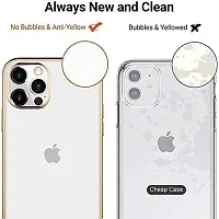 MOBIKTC Smart Chrome Back Cover Compatible for iPhone 12 Pro Max [Transparent Plating Back Cases Soft TPU Case Cover Electroplating + Transparent Shell Protection, Slim,Comfortable Feel] -Gold Green-thumb1