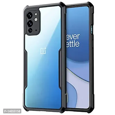 MOBIKTC for OnePlus 9RT 5G //1+9RT 5G Rugged Armor Back Cover Case [Shockproof Crystal Clear 360 Degree Protection | Protective Design | Transparent ]Back Cover Case for OnePlus9RT 5G / 1+9RT 5G (Black Bumper)-thumb0