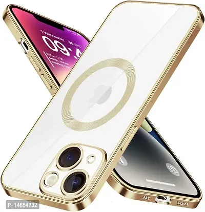 MOBIKTC Logo View Bumper Case for iPhone 14 Plus Latest New Clear Silicone Case Soft TPU Back Cover Case for iPhone 14 Plus (Gold)-thumb2