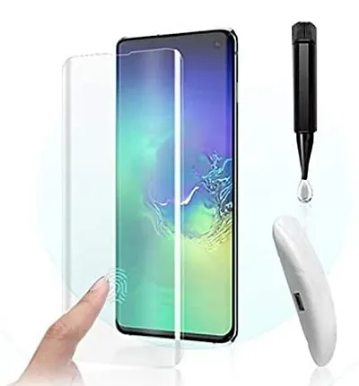 MOBIKTC for Samsung Galaxy S10 Plus UV Tempered Glass Screen Protecter UV Glue Edge-to-Edge Full Screen Protection Protecter Glass Guard Tempered Glass tempered glass screen protecter for samsung galaxy s10 Plus/S10+ -Black