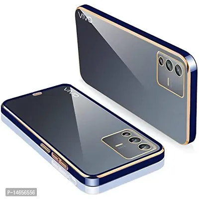 MOBIKTC Chrome Case Cover for Vivo V23 5G Electroplated Transaparent TPU Back Case Cover (Blue)