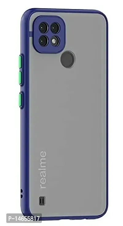 MOBIKTC Back Cover Case for Realme Narzo 50A (Camera Protection | Smoke Translucent | Thermoplastic | Blue)-thumb0
