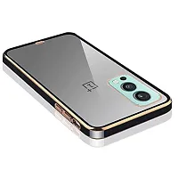 MOBIKTC Chrome Back Case Cover Compatible for OnePlus Nord 2 5G / 1+Nord 2 5G [Shockproof Soft Bumper 360 Degree Camera Protection Back Cover-Gold Black-thumb1