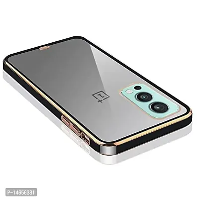 MOBIKTC Chrome Back Case Cover Compatible for OnePlus Nord 2 5G / 1+Nord 2 5G [Shockproof Soft Bumper 360 Degree Camera Protection Back Cover-Gold Black-thumb2