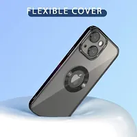 MOBIKTC for iPhone 14 (6.1) inch Clear Slim Soft Silicone Transparent Case CD Pattern Electroplating Camera Protective Film Shockproof Soft Cover (for Apple iPhone 14, Black)-thumb3