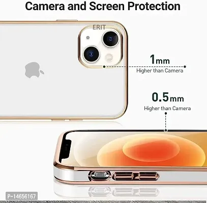 MOBIKTC New Chrome Back Case Cover for iPhone 13 Mini Clear Slim Soft Silicone Transparent Case Electroplating Camera Protective Film Shockproof Soft Cover (for Apple iPhone 13 Mini (White-thumb3