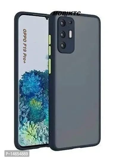 MOBIKTC Back Cover for Oppo F19 Pro+ 5G Smoke Series Translucent Shock-Proof Smooth Rubberized Matte Hard Back Case Cover with Camera Protection [Blue]