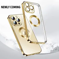 MOBIKTC Latest New Clear Silicone Case for iPhone 13 Pro | Soft TPU Electro-Plating Bumper | Microfiber Lining Shockproof Full-Body Cover Case for iPhone 13 Pro (Gold)-thumb2