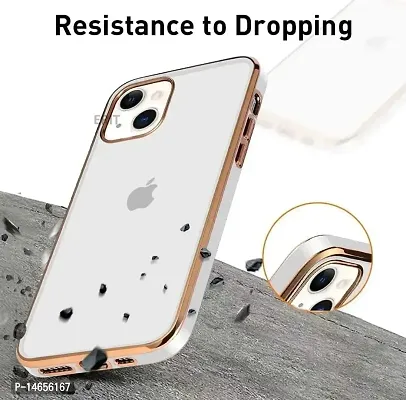 MOBIKTC New Chrome Back Case Cover for iPhone 13 Mini Clear Slim Soft Silicone Transparent Case Electroplating Camera Protective Film Shockproof Soft Cover (for Apple iPhone 13 Mini (White-thumb2