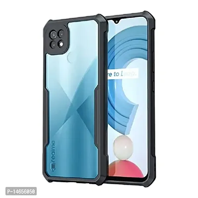 MOBIKTC Oppo Realme C21 Back Cover Case [Shockproof Crystal Clear | 360 Degree Protection | Protective Design | Transparent] Back Cover Oppo Realme C21 (Black Bumper)-thumb0