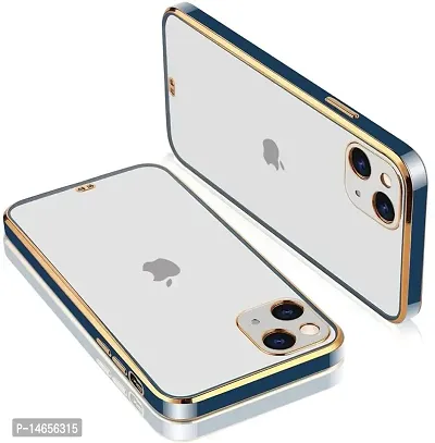 MOBIKTC Chrome Case Cover for iPhone 13 Mini Electroplated Transaparent TPU Back Case Cover (Blue)-thumb0