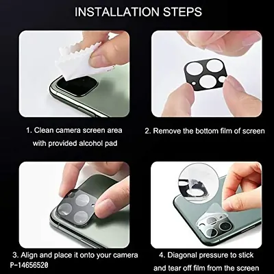 MOBIKTC Back Camera Lens Protector for iPhone 11 Pro Max (6.5); Anti Scratch Camera Protector Alloy Metallic Ring-Black-thumb3