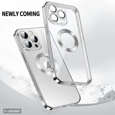 MOBIKTC Latest New Clear Silicone Case for iPhone 14 Pro Max | Soft TPU Electro-Plating Bumper | Microfiber Lining Shockproof Full-Body Cover Case for iPhone 14 Pro Max(Silver)-thumb4