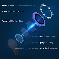 MOBIKTC Back Camera Lens Screen Protector Tempered Glass for iPhone 11 |12 | 12 Mini [Pack Of 2] High Definition Anti-Scratch/Dust, Metal Ring Film - Blue Sparkle-thumb2