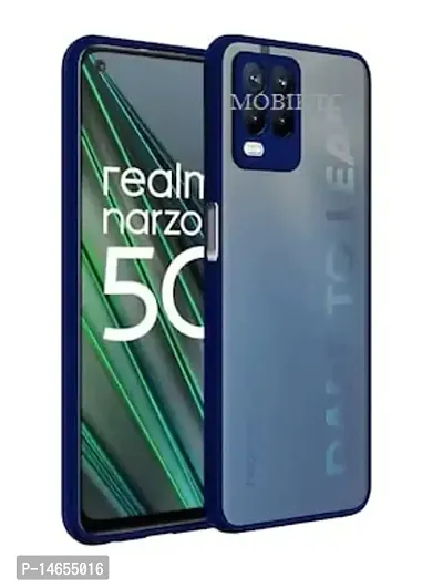 MOBIKTC Back Cover Case for Realme 8 5G // Realme 8s 5G // Narzo 30 5G (Camera Protection | Smoke Translucent | Thermoplastic | Blue)