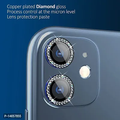 MOBIKTC Back Camera Lens Screen Protector Tempered Glass for iPhone 11 |12 | 12 Mini [Pack Of 2] High Definition Anti-Scratch/Dust, Metal Ring Film - Blue Sparkle-thumb5
