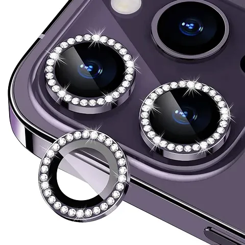 MOBIKTC Designed for iPhone 14 Pro / iPhone 14 Pro Max Camera Lens Protector (3-Pack) 9H Tempered Glass Camera Cover Screen Protector Metal Individual Ring for iPhone 14 6.1 inch/iPhone 14 Plus 6.7 inch 2022-Purple Diamond