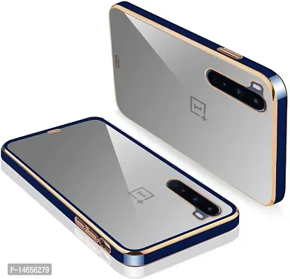 MOBIKTC Chrome Case Cover for OnePlus Nord/1+Nord Electroplated Transaparent TPU Back Case Cover (Blue)-thumb0