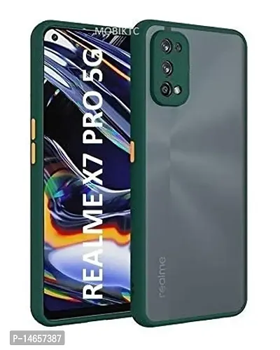 MOBIKTC Back Cover for Realme X7 Pro 5G Smoke Series Translucent Shock-Proof Smooth Rubberized Matte Hard Back Case Cover with Camera Protection [Green]