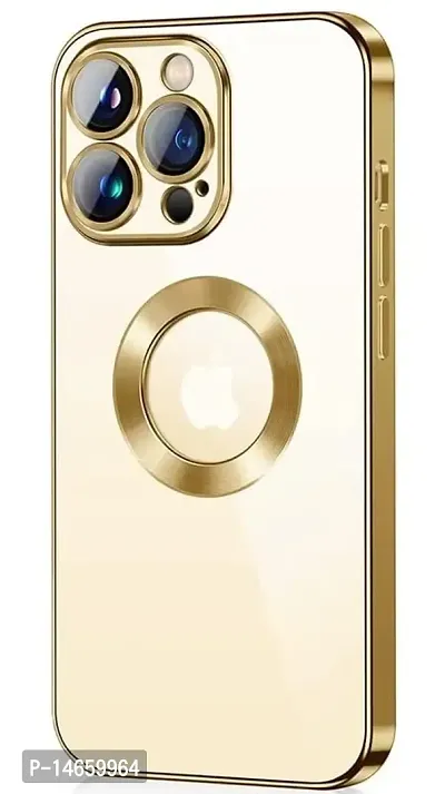 MOBIKTC Latest New Clear Silicone Case for iPhone 13 Pro | Soft TPU Electro-Plating Bumper | Microfiber Lining Shockproof Full-Body Cover Case for iPhone 13 Pro (Gold)