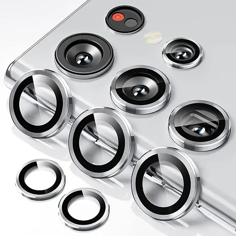 MOBIKTC for Samsung Galaxy S22 Ultra 5G Camera Lens Protector , Anti Scratch Tempered Glass Back Camera Lens Protector Aluminum Alloy Lens Ring Cover Fit [Pack Of 5]for Samsung Galaxy S22 Ultra (Silverr)