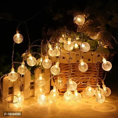 Ashtavinayak Store 16 LED Crystal Ball String Lights for Home Decoration (WarmWhite 4M,Corded Electric,Plastic,Corner)-thumb3