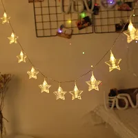 WannaBees 3m Star Shaped Fairy Clip Lights for Balcony Living Room Curtains Bottles Bedroom Decoration,Copper String Led Clip Light 2 Pin Plug, 16 Star LED Fairy String Photo Clips with led Lights-thumb1