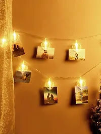 One Click Picks 3m Rice Lights with Heart Photo Clips, Warm White 16 LED Fairy String 2 Pin Plug Lights for Valentine Day Birthday Christmas Home Bedroom Indoor Pubs Cafe Restaurant Decorations-thumb2