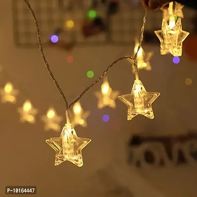 WannaBees 3m Star Shaped Fairy Clip Lights for Balcony Living Room Curtains Bottles Bedroom Decoration,Copper String Led Clip Light 2 Pin Plug, 16 Star LED Fairy String Photo Clips with led Lights-thumb4