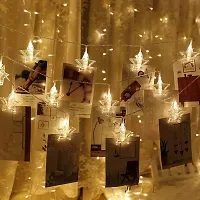 One Click Picks 16 LED Star Shaped LED Clip Lights for Bedroom, Indoor Diwali Birthday Party Wedding Christmas, 3m Fairy String Photo Clips with led Light,2 Pin Plug Hanging Photo Clip String Light-thumb2