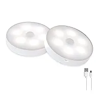 Ashtavinayak Store Wardrobe Motion Sensor Light for Home with USB Charging Wireless Rechargeable Sensor Wall Light for Hallway, Wardrobe, Bedroom, Stairs (White, Pack of 2)-thumb1