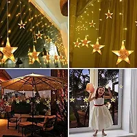 Decorative 6+6 Star Curtain LED Lights for Diwali Christmas Wedding (Yellow, 2.5 Meter, 138 LED)(Plastic)-thumb3