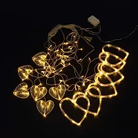 Ashtavinayak Store 12 Heart Curtain Lights, 114 Led, 3 Meter Window Curtain String Lights with 8 Flashing Modes Decoration Light for Diwali, Christmas, Wedding, Party (Warm White)-thumb4