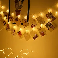 One Click Picks 3m Hanging Photo Clip Copper String Light for Decoration, 16 LED Heart Shape Fairy Warm White Clip Lights for Photos Two Pin Plug for Bedroom, Indoor/Outdoor Diwali Birthday Party-thumb3