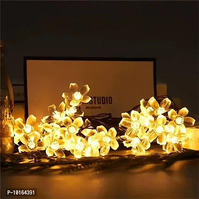 Ashtavinayak Store 42 Pixel LED 12m Siliconee Blooming Flower Fairy String Lights Corded Electric Series Lights for Diwali,Christmas,Wedding and Party (Pack of 2, Warm White)-thumb4