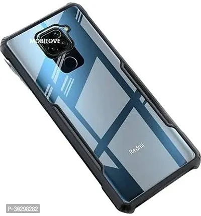 Back Cover for Redmi Note 9 Black Transparent Grip Case-thumb0