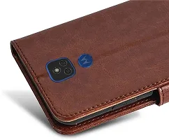 Flip Cover for Motorola Moto E7 Plus Motorola Moto G9 Brown Dual Protection-thumb2