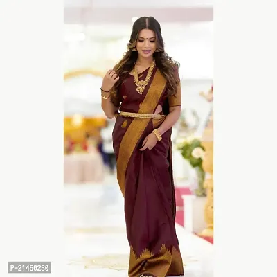 Elegant Maroon Cotton Silk Saree with Blouse piece For Women